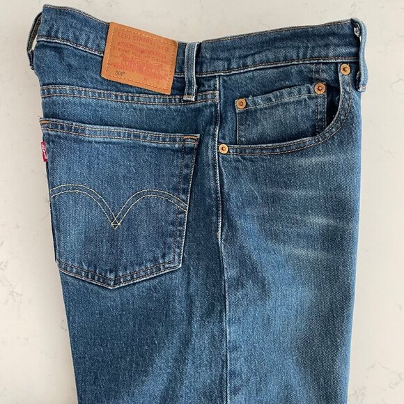 Levi's Vintage Org 501 MWash Straight Lg Button Close Jeans Blue W 27" x L 26" - Picture 5 of 15